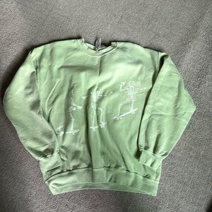urban outfitters project social light green skeleton crewneck sweatshirt